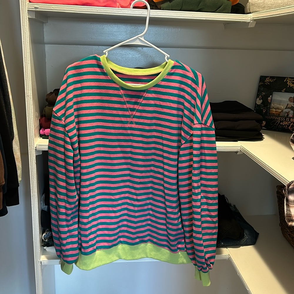 Oversized sweatshirt pink and green neon